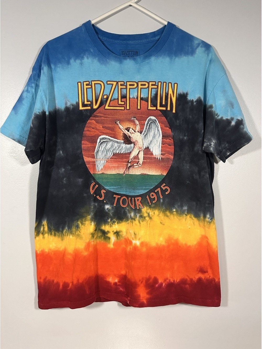Led Zeppelin U.S. Tour 1975 Tie-Dye T-Shirt Men's L Multicolor